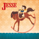 Cowboy met paard oranje